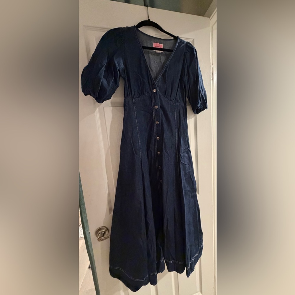Kate Spade Dark Blue Denim Long Sleeve Dress